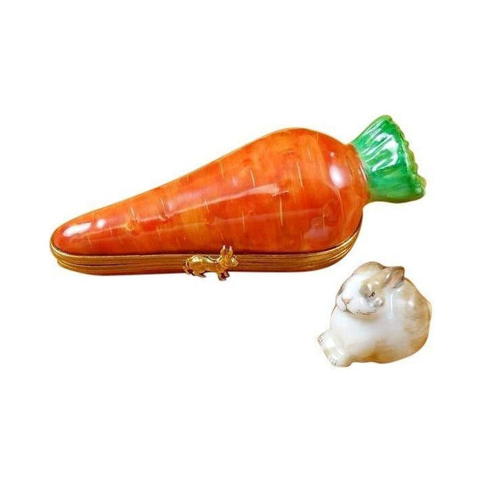 Authentic Rochard Carrot With Rabbit Limoges box, hand-painted in France, from Limoges Boutique