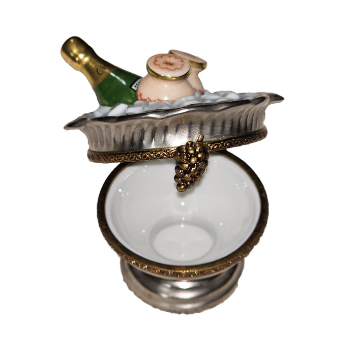 Champagne Celebration Box for Collectors Porcelain Limoges wine spirit French Trinket Box