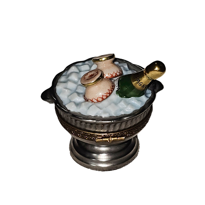 Champagne Celebration Box for Collectors Porcelain Limoges wine spirit French Trinket Box