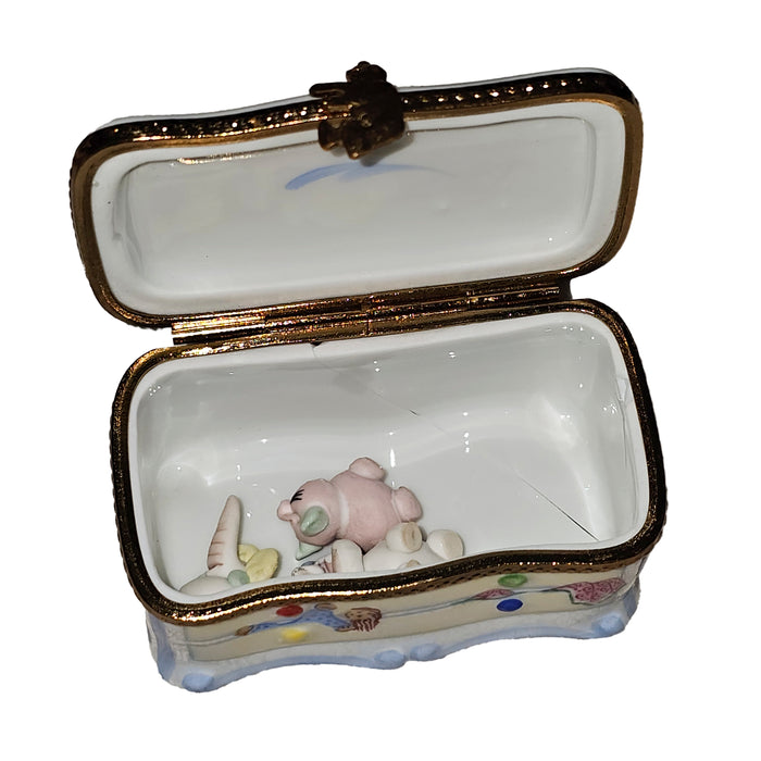 Charming Baby Animal Box for Nursery Porcelain Limoges baby kids French Trinket Box