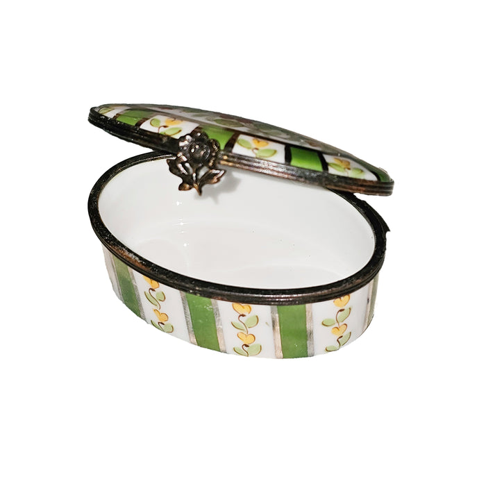 Charming Floral Limoges Box for Home Decor Porcelain Limoges Round French Trinket Box