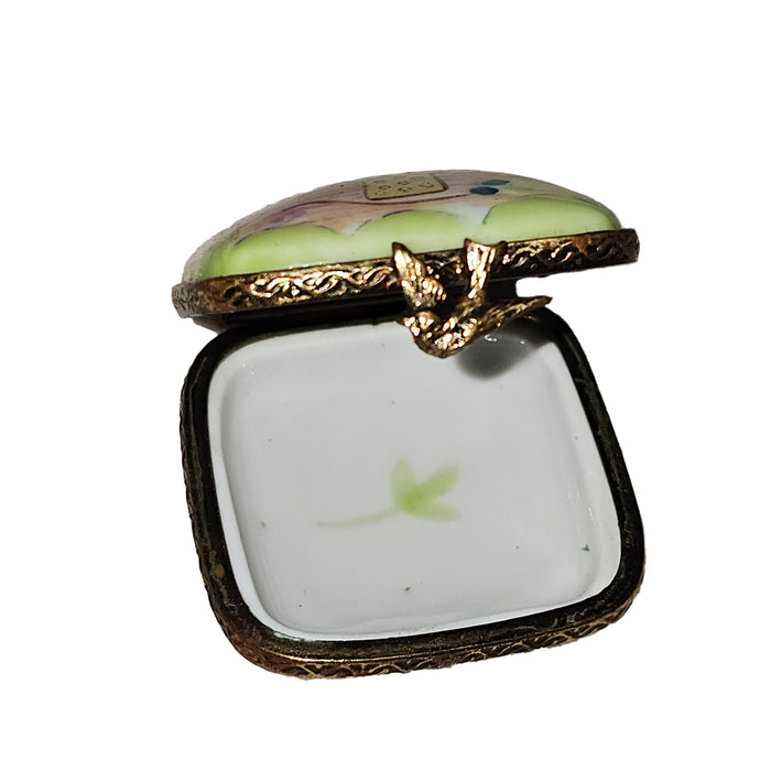 Charming Flower Vase Box for Collectors Porcelain Limoges Square French Trinket Box