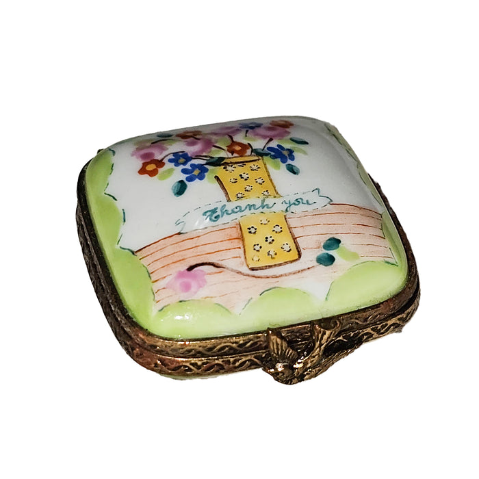 Charming Flower Vase Box for Collectors Porcelain Limoges Square French Trinket Box