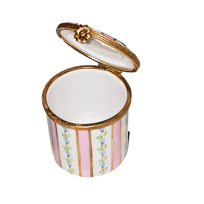 Charming Floral Limoges Box for Home Decor Porcelain Limoges Round French Trinket Box