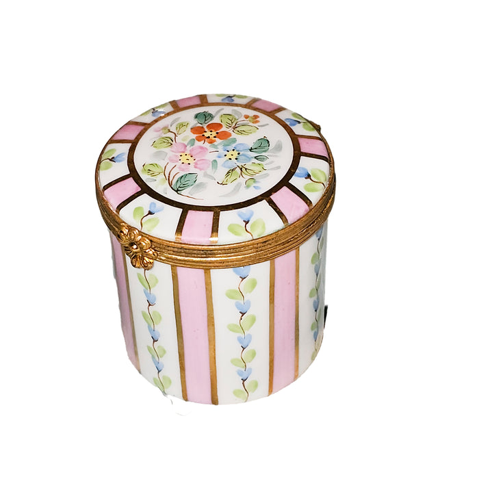 Charming Floral Limoges Box for Home Decor Porcelain Limoges Round French Trinket Box