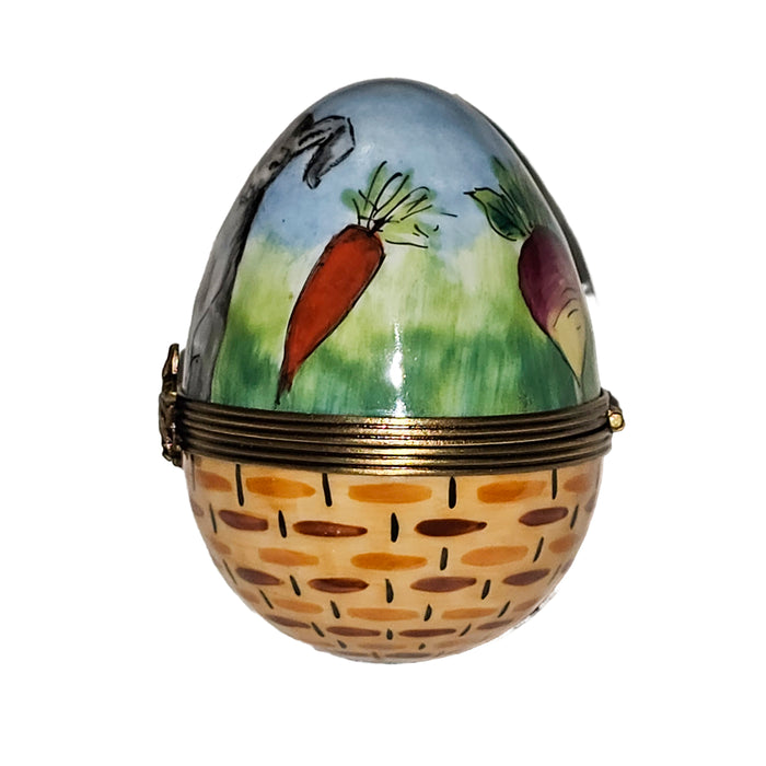 Charming Rabbit Egg for Collectors Porcelain Limoges egg French Trinket Box