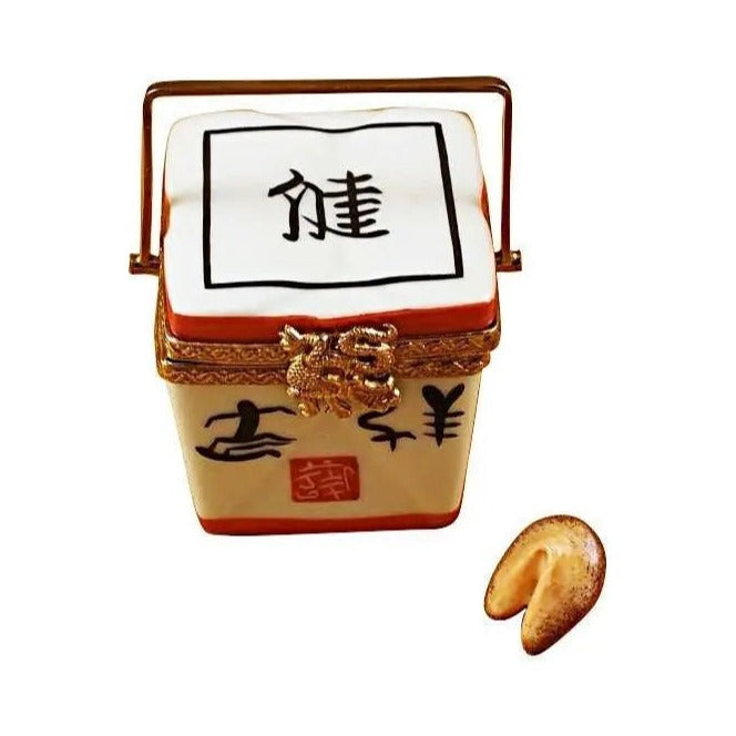 Chinese Take Out with Calligraphy by Rochard, an authentic French Limoges box from Limoges Boutique