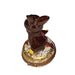 Chocolate Rabbit Keepsake Box Porcelain Limoges Easter Rabbit French Trinket Box