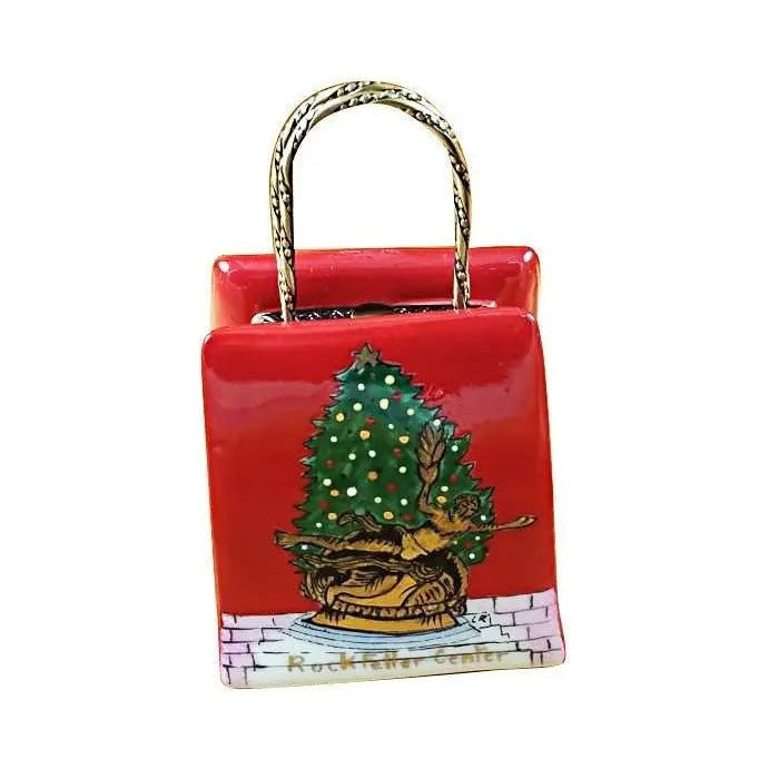 Christmas Shopping Bag by Rochard, an authentic French Limoges box for Christmas from Limoges Boutique