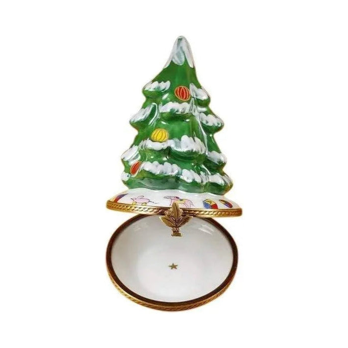 Treasured French collectible: Christmas Tree Cheer Limoges box, painted by hand