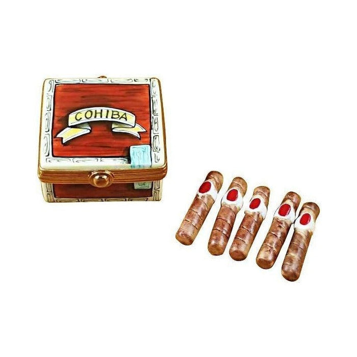 Cigar with Removable Cigars by Rochard, an authentic French Limoges box from Limoges Boutique