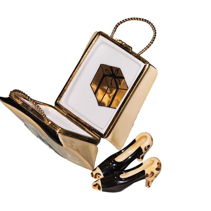 Chic Shoes Limoges Box for Fashion Lovers Porcelain Limoges purse bag French Trinket Box