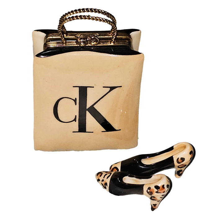 Chic Shoes Limoges Box for Fashion Lovers Porcelain Limoges purse bag French Trinket Box