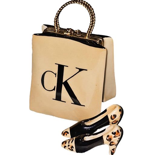 Chic Shoes Limoges Box for Fashion Lovers Porcelain Limoges purse bag French Trinket Box