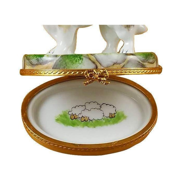 Treasured French collectible: Collie Limoges box, painted by hand