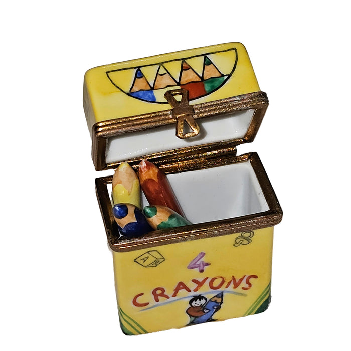 Colorful Crayon Box for Art Lovers Porcelain Limoges kids baby art French Trinket Box