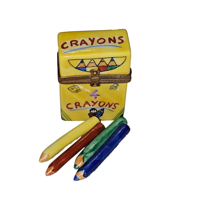 Colorful Crayon Box for Art Lovers Porcelain Limoges kids baby art French Trinket Box