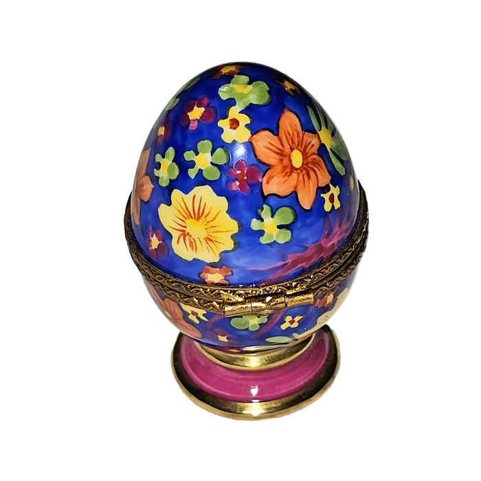 Colorful Floral Egg Delight for Home Decor Porcelain Limoges egg French Trinket Box