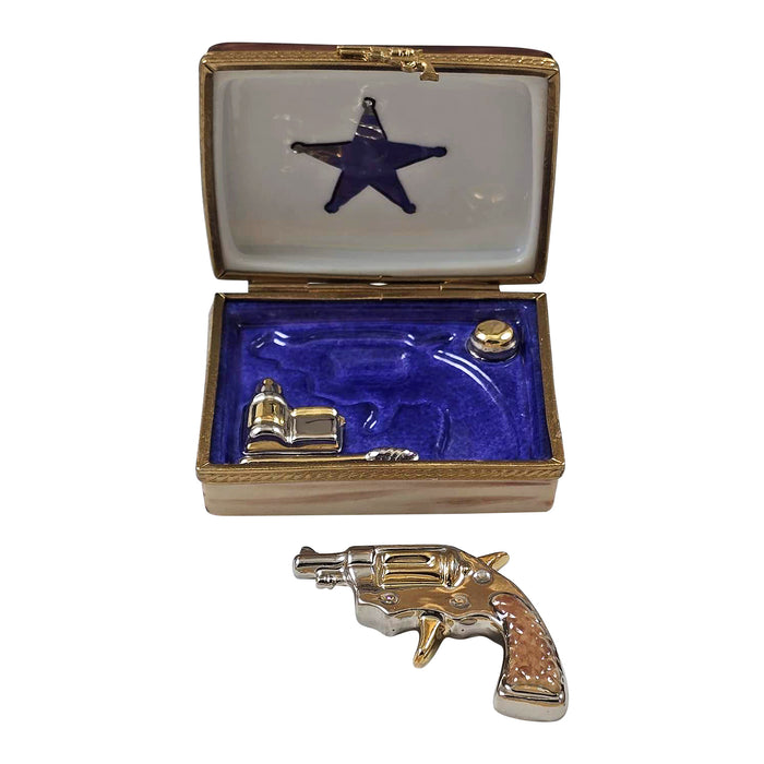Colt Revolver Limoges Box for Collectors Porcelain Limoges United States Men French Trinket Box