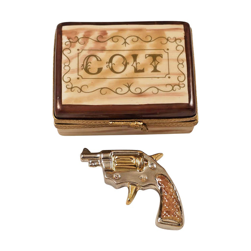 Colt Revolver Limoges Box for Collectors Porcelain Limoges United States Men French Trinket Box