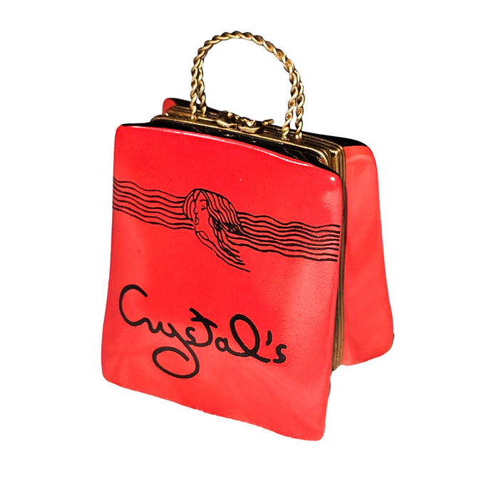 Chic Shopping Bag Keepsake Porcelain Limoges purse bag French Trinket Box