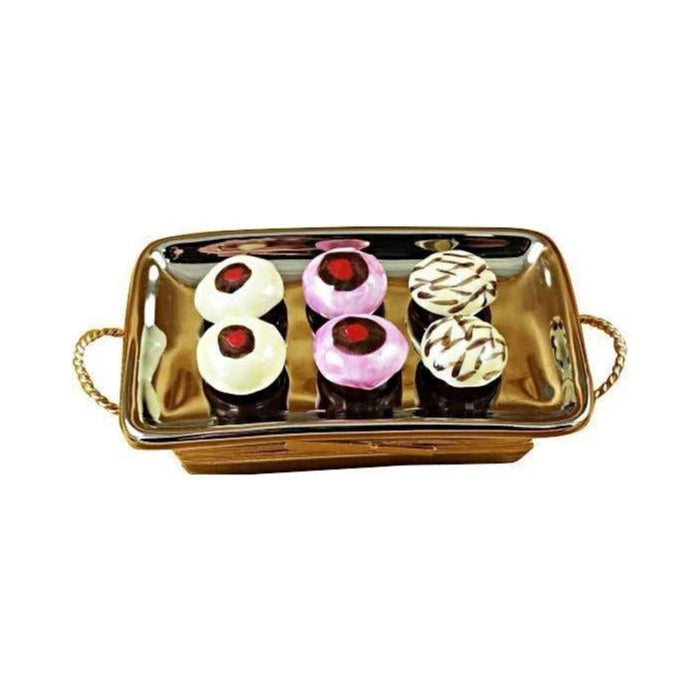 Authentic Rochard Cupcake Tray Limoges box, hand-painted in France, from Limoges Boutique