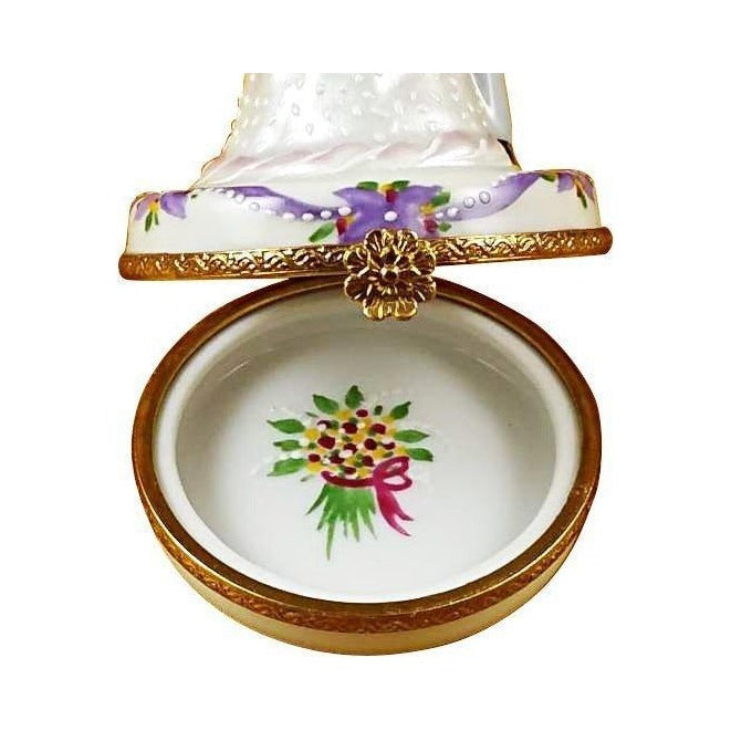The painter's artistry shows on this Dancing Bride Groom for Wedding Day Limoges box