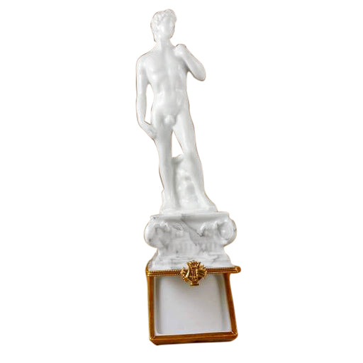 David Statue Delight for Art Lovers Porcelain Limoges World Travel Fine Art French Trinket Box