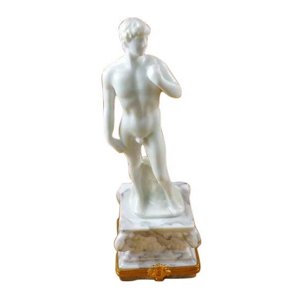David Statue Delight for Art Lovers Porcelain Limoges World Travel Fine Art French Trinket Box