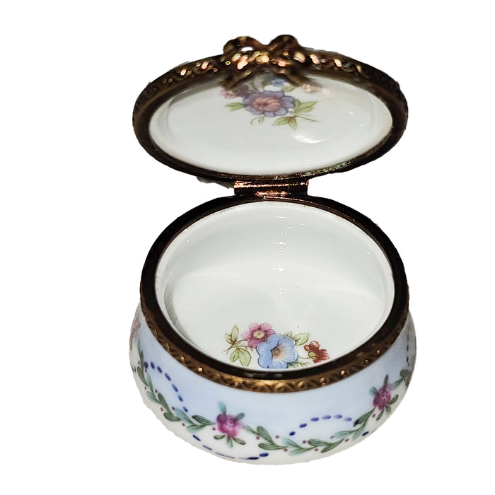 Floral Elegance for Collectors Porcelain Limoges Round French Trinket Box