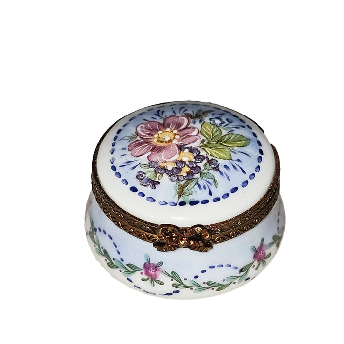Floral Elegance for Collectors Porcelain Limoges Round French Trinket Box