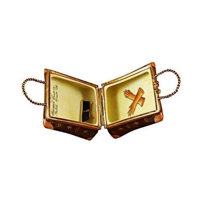 Underside of the Designer Shopping Bag Limoges box with the maker's marks collectors look for