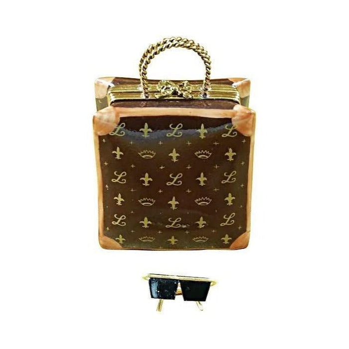 Authentic Rochard Designer Shopping Bag Limoges box, hand-painted in France, from Limoges Boutique