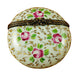 Round Gold and Pink Flowers Limoges Box