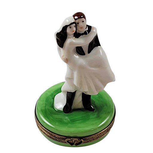 Genuine Rochard Bride and Groom Wedding Limoges box painted by hand in France, from Limoges Boutique
