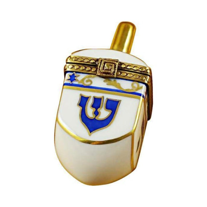 White Dreidel for Hanukkah by Rochard, an authentic French Limoges box from Limoges Boutique