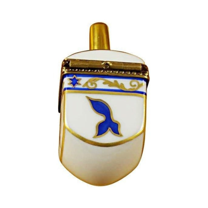 White Dreidel for Hanukkah Limoges box painted by hand in Limoges, France, a gift to treasure