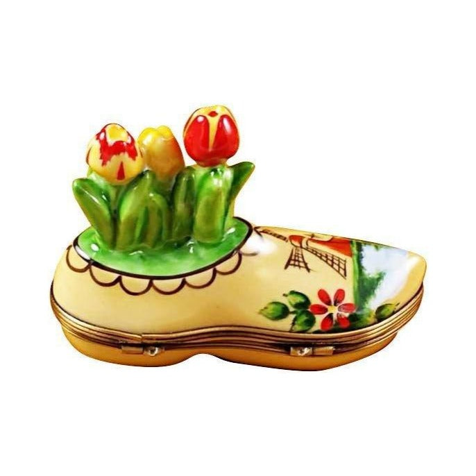 Gift idea for someone who loves France: Dutch Clog with Tulips Limoges box