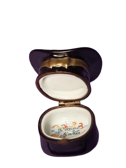 Millennial Hat with Champagne Glasses - Says Happy Millennial Inside Limoges Box - Limoges Box Boutique