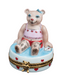 Teddy Girl Bear Love hand-painted Limoges porcelain box by Artoria