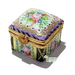 Tiny Square: Malmaison Noir Porcelain Limoges Trinket Box - Limoges Box Boutique