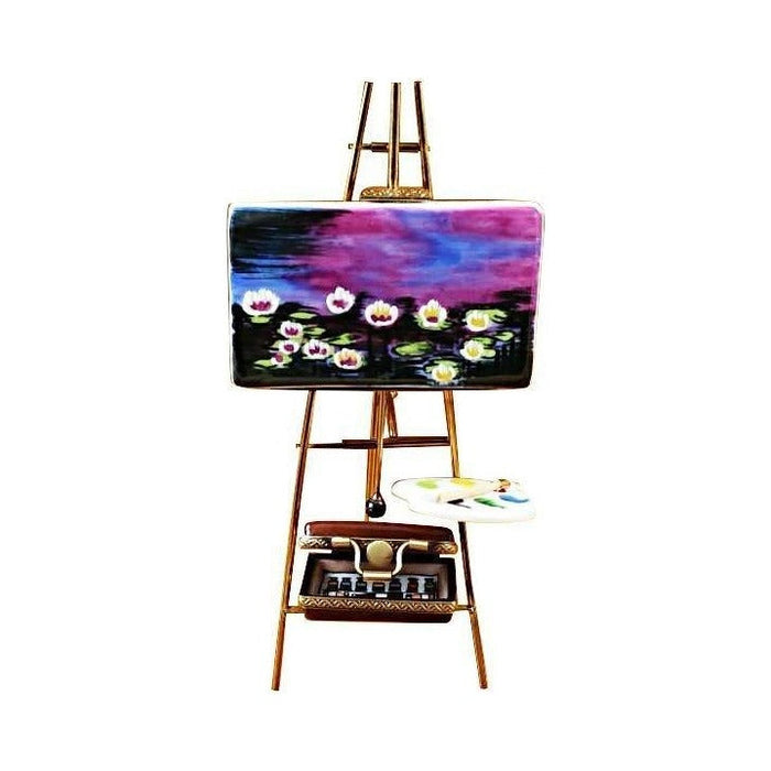 Fine art lovers will admire this Easel Monet Water Lilies Limoges box