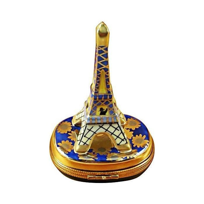 Markings on the base of the Eiffel Tower Gold on Blue Base Paris Limoges box, a sign of French origin