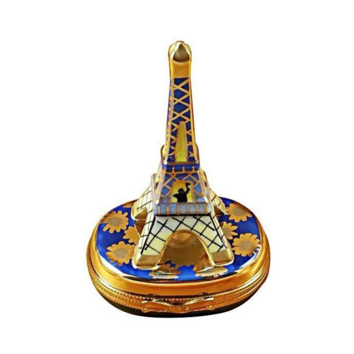 Eiffel Tower Gold on Blue Base Paris by Rochard, an authentic French Limoges box from Limoges Boutique
