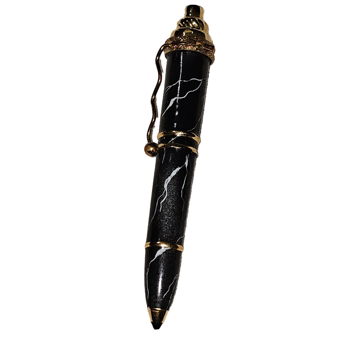 Elegant Black Marble Pen for Professionals Porcelain Limoges professional French Trinket Box
