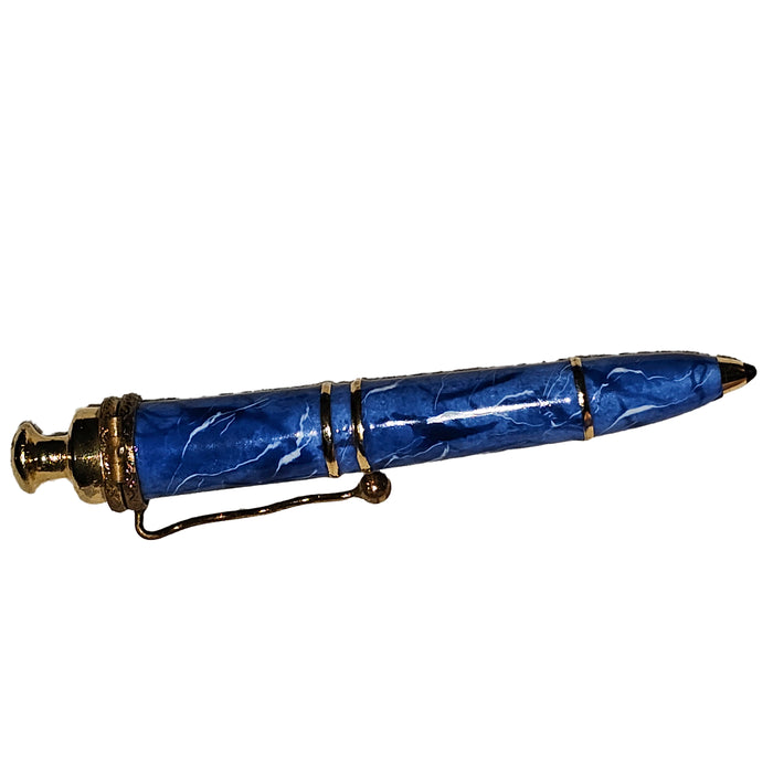 Elegant Blue Marble Pen for Writing Enthusiasts Porcelain Limoges professional French Trinket Box