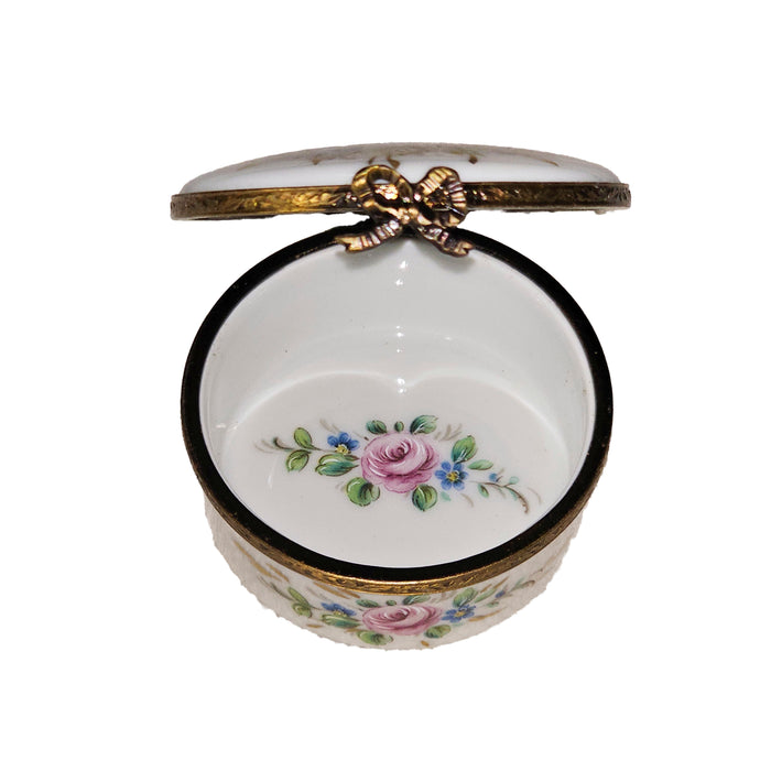 Elegant Floral for Collectors Porcelain Limoges Round French Trinket Box
