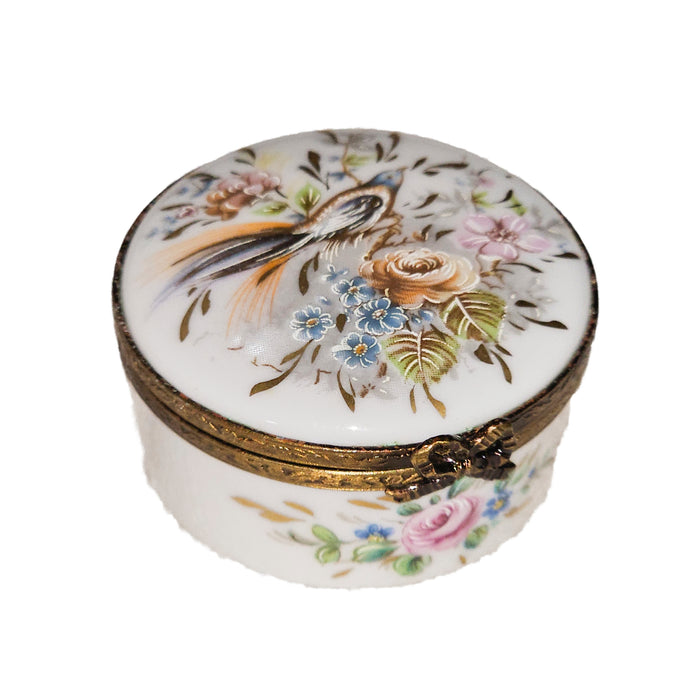 Elegant Floral for Collectors Porcelain Limoges Round French Trinket Box