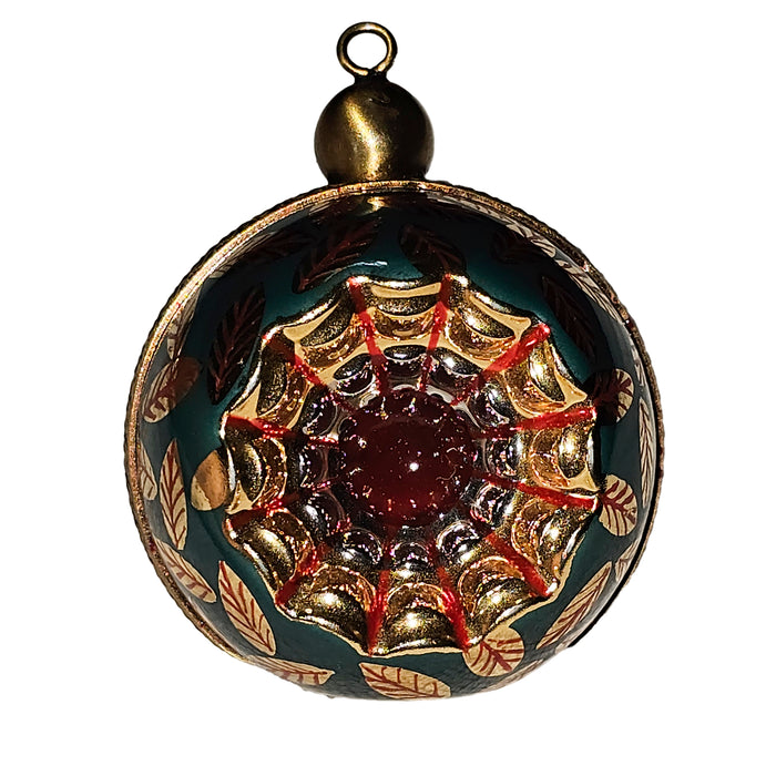 Elegant Green Leaf Ornament for Festive Decor Porcelain Limoges Xmas Christmas Theme French Trinket Box