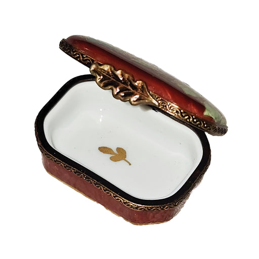 Elegant Red Floral Box for Home Decor Porcelain Limoges Square French Trinket Box